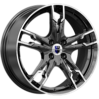 Литые диски Солар (КС875) 7.000xR17 4x100 DIA67.1 ET38 алмаз черный SK